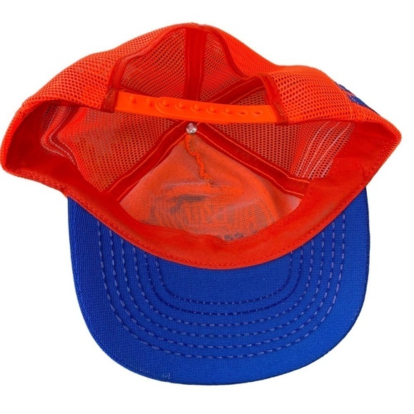 Vintage 3 Stripe Mesh SnapBack Trucker Hat Call Before Dig Retro Made in USA - Picture 5 of 7